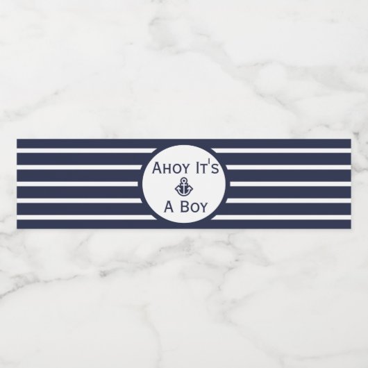 Ahoy Het is een Baby shower-fles-label. Waterfles Etiket (Enkel label)