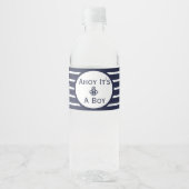 Ahoy Het is een Baby shower-fles-label. Waterfles Etiket (Voorkant)