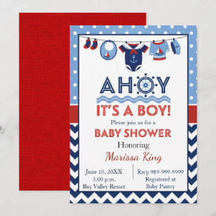 Ahoy Het is een Baby shower-uitnodiging. Kaart