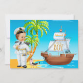 Ahoy Het is een Baby shower-uitnodiging. Kaart (Voorkant)