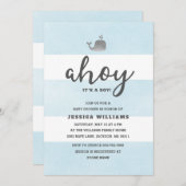 Ahoy Het is een Baby shower-uitnodiging voor een j Kaart (Voorkant / Achterkant)