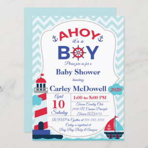 Ahoy Het is een baby shower van een jongen. Kaart
