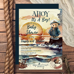 Ahoy, het is een Baby shower van een jongen, Nauti Kaart