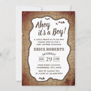 Ahoy Het is een Baby shower van een paddenstoel. Kaart
