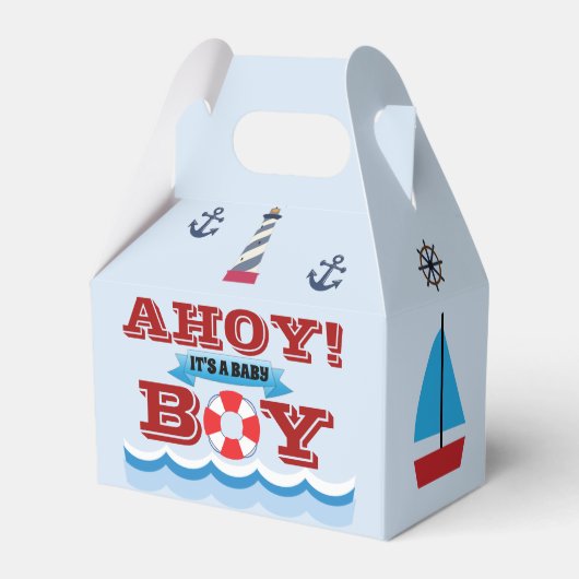 Ahoy Het is een babybox. Bedankdoosjes (Voorkant Zijde)