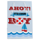 Ahoy Het is een babyBoy Gift Bag Medium Cadeauzakje (Voorkant)