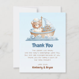 Ahoy Het is een Boy Baby shower Dank u kaarten Bee