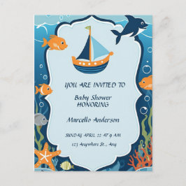 "Ahoy! Het is een Boy_ Baby shower Invitation Briefkaart
