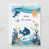 "Ahoy! Het is een Boy_ Baby shower Invitation Kaart (Achterkant)