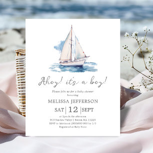 Ahoy het is een Boy Boat Baby shower Budget Invita