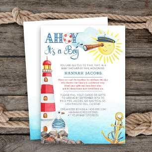 Ahoy het is een Boy Cute Nautical Baby shower van Kaart