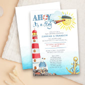 Ahoy het is een Boy Cute Nautical Baby Sprinkle Kaart