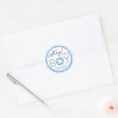 Ahoy Het is een Boy Nautical Baby shower Favoriet  Ronde Sticker (Envelop)