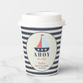 Ahoy Het is een Boy Nautisch Baby shower Papieren Papieren Bekers (Achterkant)