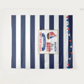 Ahoy Het is een Boy Navy Baby shower Party Tapestr Wandkleed (Voorkant (horizontaal))