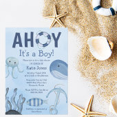 Ahoy Het is een Boy Ocean Animals Kustdieren Baby Kaart