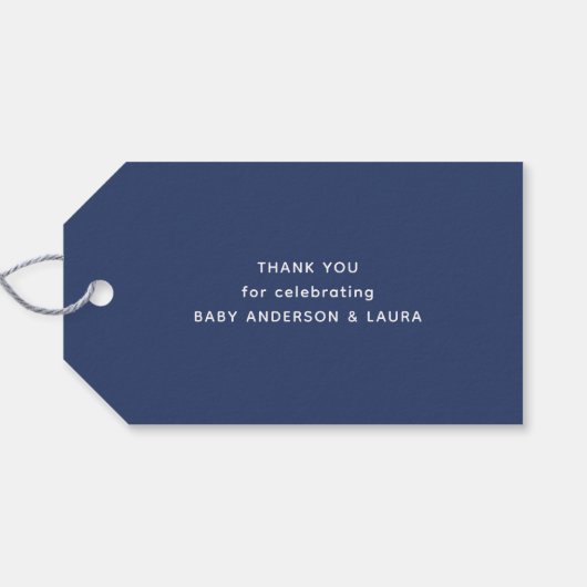 AHOY Het is een Boy Whale Baby shower Cadeaulabel (Achterkant Horizontaal)