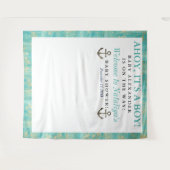 Ahoy het is een jongen Baby Shower Blauwe Oceaan Z Wandkleed (Voorkant (horizontaal))