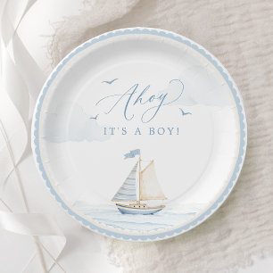 Ahoy Het is een Jongen Baby Shower Papieren Borden Bordje