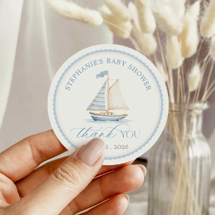 Ahoy Het is een Jongen Baby Shower Stickers