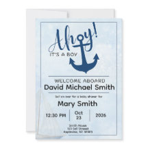 Ahoy Het is een Jongen Baby shower Uitnodigen