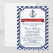Ahoy. Het is een jongen! baby shower Uitnodiging (Voorkant / Achterkant)