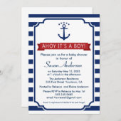 Ahoy. Het is een jongen! baby shower Uitnodiging (Voorkant / Achterkant)