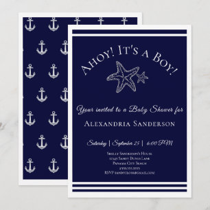 Ahoy, het is een jongen! Nautical Baby shower Invi Kaart