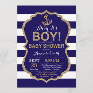 Ahoy, het is een jongen! Nautical Baby shower Invi Kaart