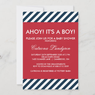 Ahoy Het is een Jongen Nautical Baby shower Invita Kaart