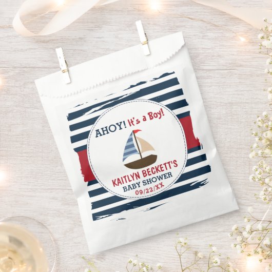 Ahoy, het is een jongen! Nautical Boat Baby shower Bedankzakje (Geknipt)