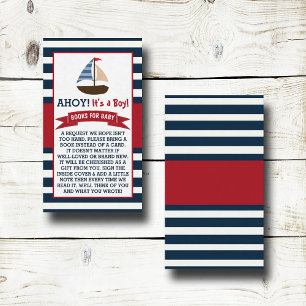 Ahoy, het is een jongen! Nautical Boat Baby shower Informatiekaartje