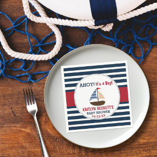 Ahoy, het is een jongen! Nautical Boat Baby shower Servet