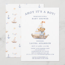 Ahoy Het is een Jongen Nautilus Teddybeer Baby Bor