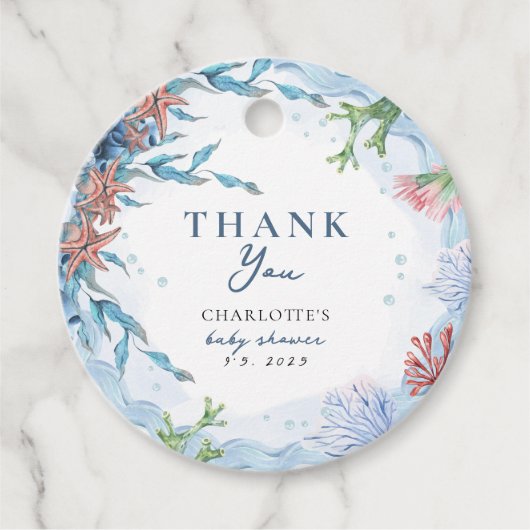 Ahoy, het is een jongen! Nautisch Baby shower Dank Bedankjes Labels (Voorkant)