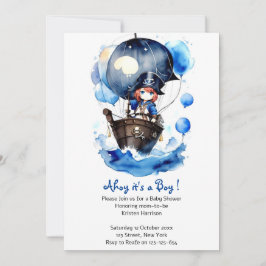 Ahoy, het is een jongen! Nautisch Baby shower Kaart