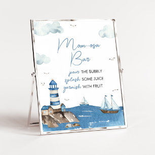 Ahoy Het is een jongen nautisch Baby shower mam os Poster