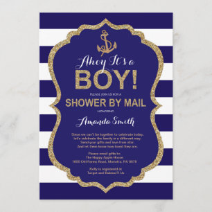 Ahoy, het is een jongen! Nautisch Baby shower per Kaart