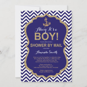 Ahoy, het is een jongen! Nautisch Baby shower per Kaart
