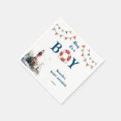 Ahoy Het is een Jongen Nautisch Baby shower Servet (Hoek)