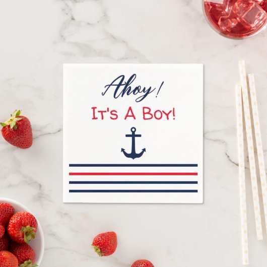 Ahoy, het is een jongen! Nautisch Baby shower Servet (Insitu)