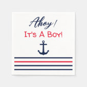 Ahoy, het is een jongen! Nautisch Baby shower Servet (Voorkant)