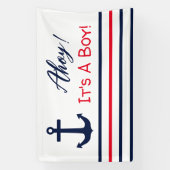 Ahoy, het is een jongen! Nautisch Baby shower Spandoek (Verticaal)