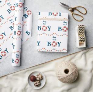 Ahoy Het is een Jongen Nautisch Cadeaupapier
