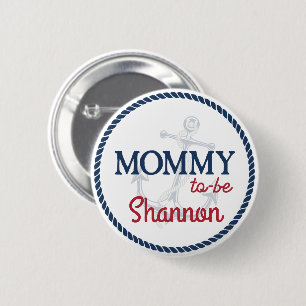 Ahoy Het is een Jongen Nautische Baby Shower Mama Ronde Button 5,7 Cm