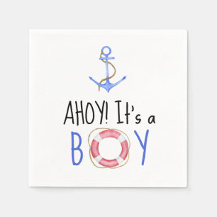 Ahoy Het Is Een Jongen! Nautische Baby Shower Servet
