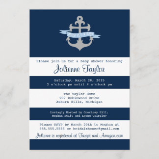 Ahoy het is een jongen nautische Baby shower uitno Kaart