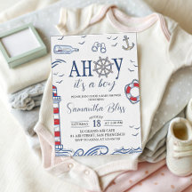 Ahoy het is een jongen Nautische baby shower uitno