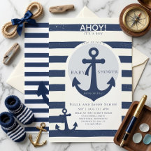 Ahoy Het is een Jongen Nautische Geboortekaart Uit
