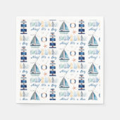 Ahoy. Het is een jongen onder het Zee. Servet (Voorkant)